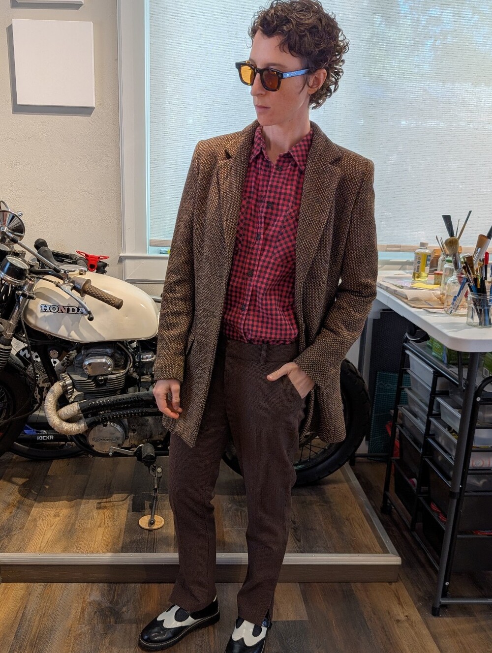 A New Day Brown Houndstooth Slacks